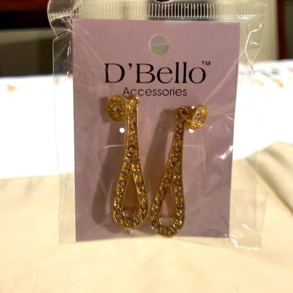 D'Bello Teardrop Dangle Earrings Gold
